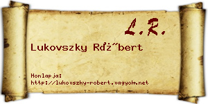 Lukovszky Róbert névjegykártya